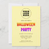 Invitation Logo de nom d'entreprise et fantôme mignon Hallowe (Dos)