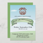 Invitation Logo de photo pour tournoi de golf de charité (Devant / Derrière)