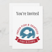 Invitation Logo De Poissons Et Fruits De Mer (Devant / Derrière)