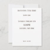 Invitation Logo d'enterrement de vie de garçon (Dos)