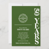 Invitation Logo d'entreprise Anniversaire vert (Devant)