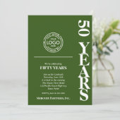 Invitation Logo d'entreprise Anniversaire vert (Debout devant)