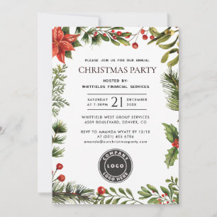 Invitation Logo d'entreprise Fête de Noël annuelle de l'entre