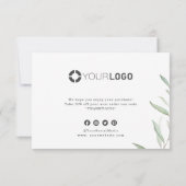 Invitation Logo d'entreprise minimal de verdure rustique merc (Dos)