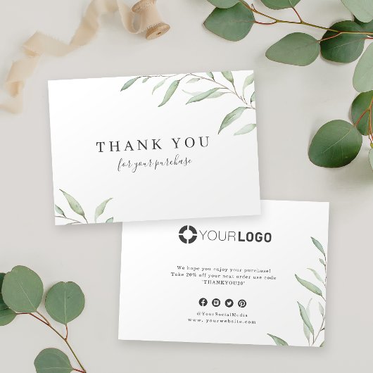 Invitation Logo d'entreprise minimal de verdure rustique merc