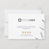 Invitation Logo d'entreprise minimal de verdure rustique merc (Dos)