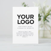 Invitation Logo d'entreprise personnalisé Blanc formel (Debout devant)