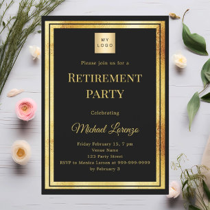 Invitation Logo d'entreprise pour la fête de retraite de l'or