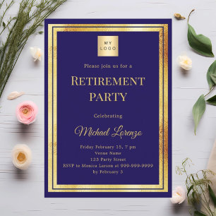 Invitation Logo d'entreprise pour une fête de retraite en ble