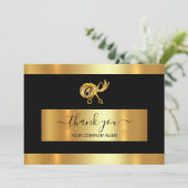 Invitation Logo des ciseaux d'or Merci à l'entreprise Insérer (Debout devant)