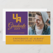 Invitation Logo des initiales de l'Université d'Albany (Devant / Derrière)
