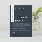 Invitation Logo d'événement de conférence Kraft Navy Minimal  (Debout devant)