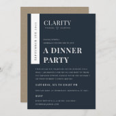 Invitation Logo d'événement de conférence Kraft Navy Minimal  (Devant / Derrière)