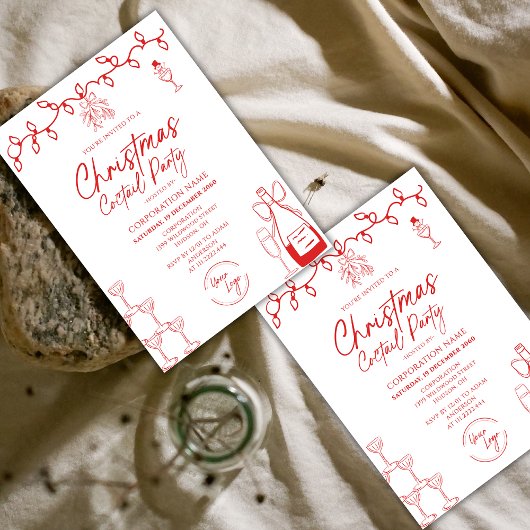 Invitation LOGO Doodle Corporation Christmas Cocktail Party