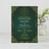 Invitation Logo d'or du Mariage royal indien hindou Ganesha (Debout devant)