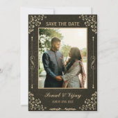 Invitation Logo d'or du Mariage royal indien hindou Ganesha (Dos)