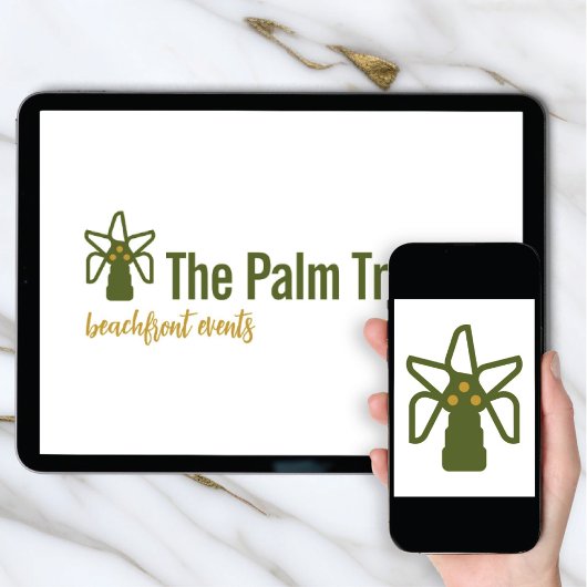 Invitation Logo Download Coconut Palm Tree Tropical Brand