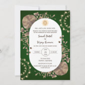 Invitation Logo du Mariage indien Ganesha Feuille rustique (Devant)