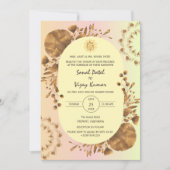 Invitation Logo du Mariage indien Ganesha Feuille rustique (Devant)