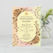 Invitation Logo du Mariage indien Ganesha Feuille rustique (Debout devant)