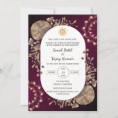 Invitation Logo du Mariage indien Ganesha Feuille rustique (Devant)