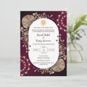 Invitation Logo du Mariage indien Ganesha Feuille rustique (Debout devant)