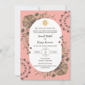 Invitation Logo du Mariage indien Ganesha Feuille rustique (Devant)