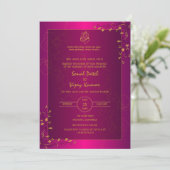 Invitation Logo du Mariage indien Golden Elements Ganesha (Debout devant)