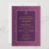 Invitation Logo du Mariage indien Golden Elements Ganesha (Devant)
