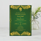 Invitation Logo du Mariage indien Golden Elements Ganesha (Debout devant)