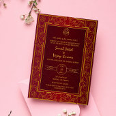 Invitation Logo du Mariage indien Golden Elements Ganesha