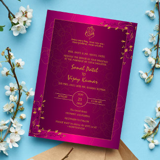 Invitation Logo du Mariage indien Golden Elements Ganesha