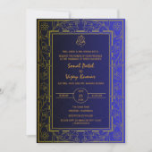 Invitation Logo du Mariage indien Golden Elements Ganesha (Devant)