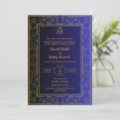 Invitation Logo du Mariage indien Golden Elements Ganesha (Debout devant)