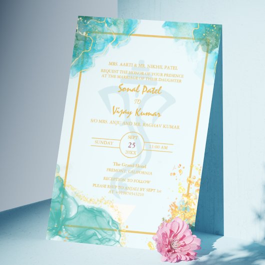 Invitation Logo du Mariage indien hindou moderne Ganesha