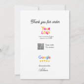 Invitation logo du site Web de révision Google entreprise sca (Dos)