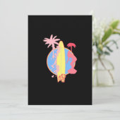 Invitation Logo du Surf de filles roses (Debout devant)