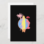 Invitation Logo du Surf de filles roses (Devant / Derrière)