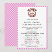 Invitation Logo du tournoi de la ligue des dames de golf Club (Devant / Derrière)