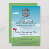 Invitation Logo du tournoi de la ligue des dames de golf Club (Devant / Derrière)
