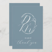 Invitation Logo mariage floral botanique écriture Monogramme  (Devant / Derrière)