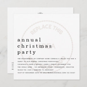 Invitation Logo minimaliste de fête de Noël de l'employé