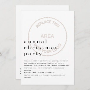 Invitation Logo minimaliste de la fête de Noël de l'employé