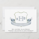 Invitation Logo Monogram Crest mariage Classique (Dos)