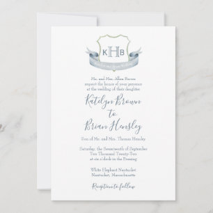 Invitation Logo Monogram Crest mariage Classique