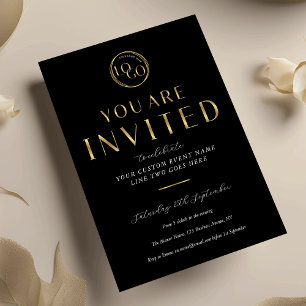 Invitation Logo noir et or pour événement d'entreprise