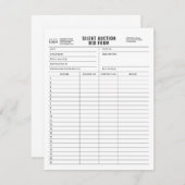 Invitation Logo personnalisable Modèle du formulaire d'enchèr (Devant / Derrière)