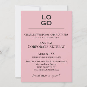 Invitation Logo personnalisé rose Événement d'entreprise