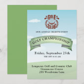Invitation Logo photo de tournoi de golf de charité (Devant / Derrière)