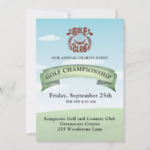 Invitation Logo photo de tournoi de golf de charité